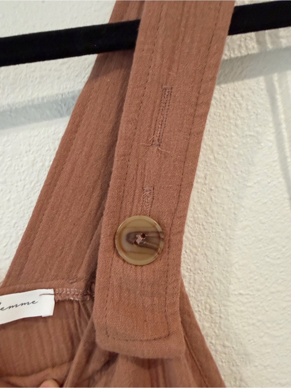 Ces Femme cotton Wide-Leg Cargo Jumpsuit in Rust/camel Brown - Picture 4 of 10